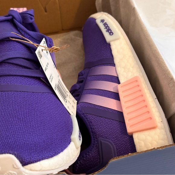 New Adidas NMD R1 Shoes Sneakers Purple Pink Womens 6 - Picture 3 of 5